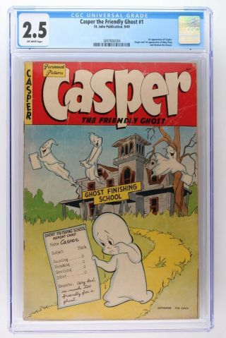 1949 Casper The Friendly Ghost 1 St John Comics Cgc 2.  5 Gd,  1st Casper Appearanc