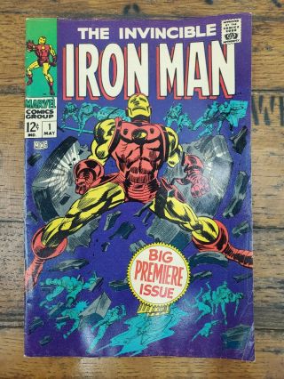 The Invincible Iron Man 1 Marvel Comic 1968 Silver Age (c)