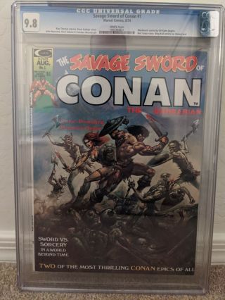 Savage Sword Of Conan 1 From Marvel Comics 1974 Cgc 9.  8 Nm/mt
