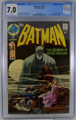 Batman 227 Cgc 7.  0 White Pages 1970 Classic Cover Detective 31 Homage