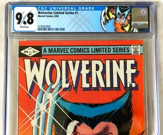 Wolverine 1 CGC 9.  8 PLUS 2 3 & 4 First Issue Custom Label First Prints 1982 3