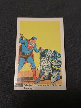 Vintage Superman And Batman Swedish Dutch Gum Card