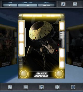Topps Star Wars Card Trader - Droids Series 1 - Buzz Droid (yellow) Digital