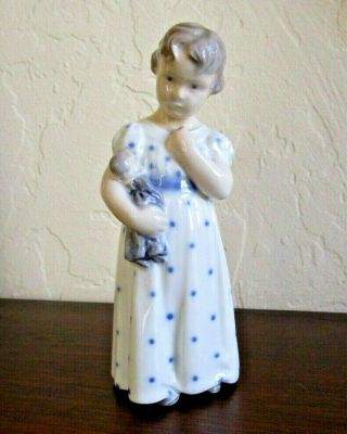 Vintage Royal Copenhagen Porcelain Girl With Doll Figurine 3539,  Denmark