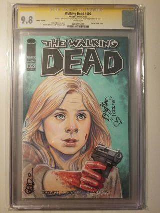 The Walking Dead 109 Scott Blair Art Sketch Cover Cgc 9.  8 Signed