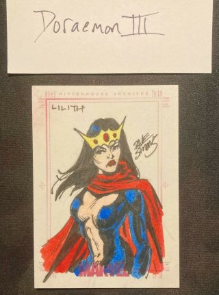 Rittenhouse Women Of Marvel 2007 Lilith Color Sketch Card By Dave Simons