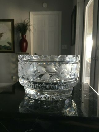 Vintage Rare Heavy Hand Cut Crystal Candy/nut Bowl From France