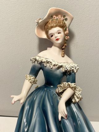 Florence Ceramics Pasadena California vintage figurine RARE blue Dress 2