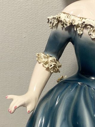 Florence Ceramics Pasadena California vintage figurine RARE blue Dress 3