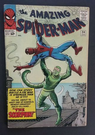 Spider - Man 20 • Vg/fn Or Better (q) • 1st Scorpion • Missing Pin - Up