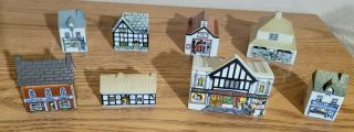 Wade England “whimsey On Why " Complete 1984 - 85 4 Set Of 8 Village 25 - 32 Lnc Jo