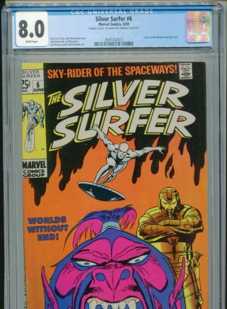 1969 Marvel Silver Surfer 6 Cgc 8.  0 White Double Cover Box4