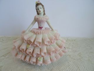 Stunning Muller Volkstedt Irish Dresden Figurine Porcelain Lace - Tracy -