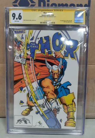 Thor 337 Cgc 9.  6 Ss Wp First Beta Ray Bill Movie White Pages Signed Simonson
