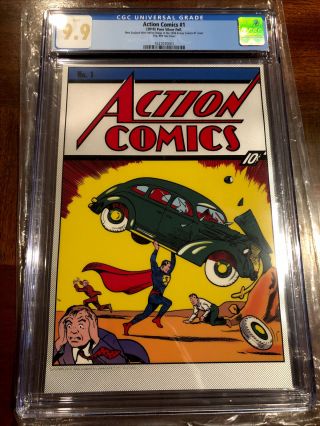 Dc Action Comics 1 Cgc 9.  9 Mt 35g.  999 Fine Silver Foil Zealand