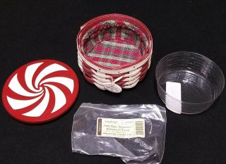 Longaberger 2009 Tree Trimming RED PEPPERMINT TWIST Basket Combo Complete 911575 2