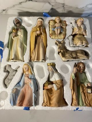 Homco Home Interiors 5599 Christmas Nativity Set Nine Figure Statue Figurines