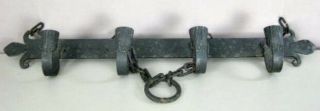 Wrought Iron Hanging 4 Candle Holder_hand Hammered 26in W_exc_ships