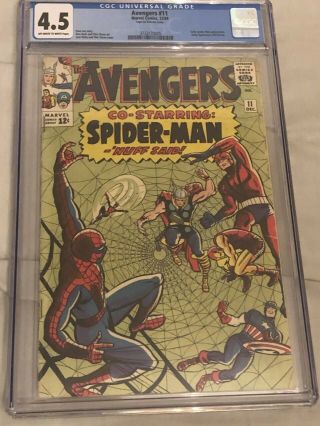Avengers 11 Marvel Comics 1964 Cgc 4.  5 Early Spider - Man Appearance,  Kang
