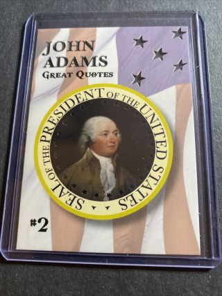 2020 Historic Autographs Potus The First 36 Great Quotes John Adams 3/10