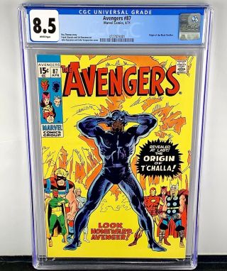 Avengers 87 Cgc 8.  5 Origin Of Black Panther 1971 Buscema Art White Pages