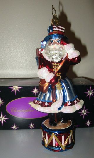 Radko Santa Claus Liberty Patriotic Salute Christmas 3010541 Ornament,  Box Mib