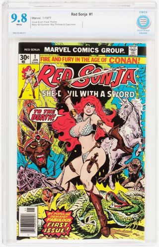 Marvel Comics Red Sonja 1 Cbcs 9.  8 - White - 1977