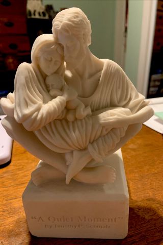 A Quiet Moment Figurine Joseph,  Marie And Baby Jesus Statue By Timothy P.  Schmalz