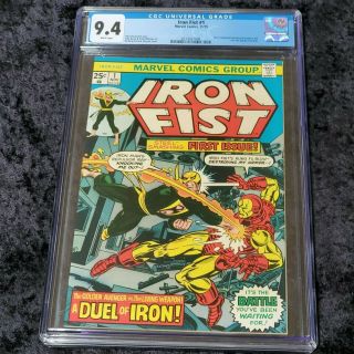 Iron Fist 1 Cgc 9.  4 1975 White Pages Battles Iron Man