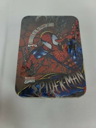 Spider - Man: 3 Embossed Metal Collector Cards In Tin - 1996