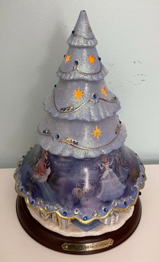 Disney Cinderella Illuminated Porcelain Christmas Tree Bradford Exchange No Box
