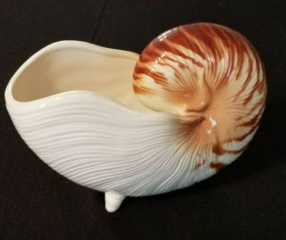 Fitz & Floyd Ceramic Nautilus Shell: Vase / Candy Dish / Planter / Display Piece