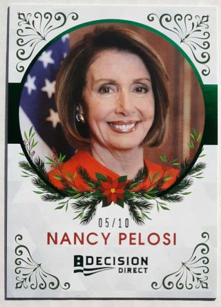 Decision 2020 Speaker Of The House Nancy Pelosi Green Holiday Card 5/10