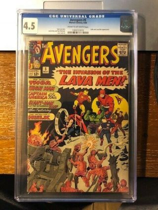Avengers 5 Cgc 4.  5 Lee Kirby Hulk Lava Men - May 1964 Marvel Comics