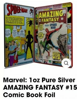 Spider Man Marvel Comic Fantasy 15 Silver Foil.  999 At