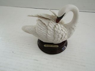 Giuseppe Armani Bisque Porcelain Swan Figurine Figure Statue Bird Florence Italy