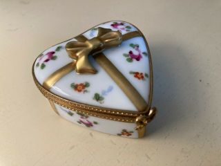 Limoges France Heart Shaped Box Of Chocolates Trinket Peint Main Rochard
