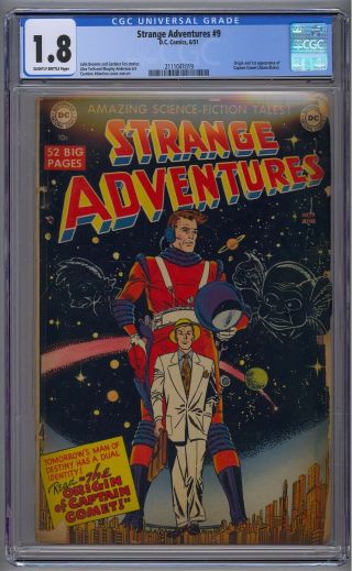 Strange Adventures 9 Cgc 1.  8 Origin/1st Captain Comet