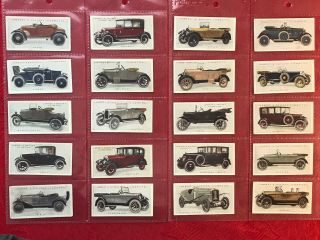 1922 Lambert & Butler - Motor Cars - 1st - A Series 25 Card Set - Cigarette Cards - Vg - Ex