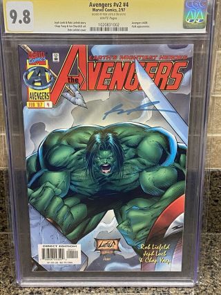Signed By Rob Liefeld Cgc Ss 9.  8 Avengers 4 Vol 2 (feb 97) Heroes Reborn Event