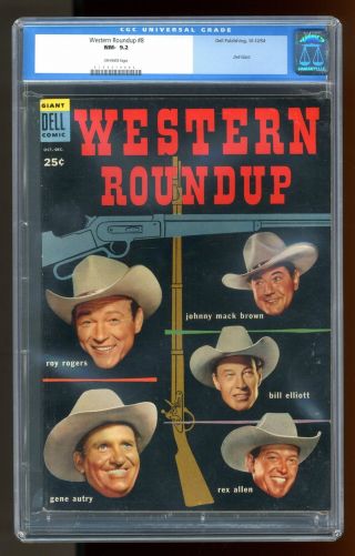 Dell Giant Western Roundup 8 Cgc 9.  2 1954 0100219002