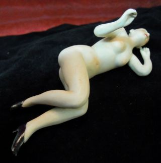 Art Deco - German Style Figurine Bathing Beauty Sexy Naked Art Nouveau Style Porce