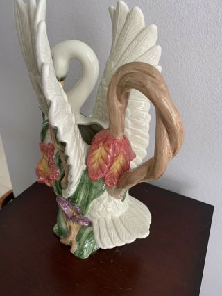 Fitz And Floyd Classics Swan Floral Pitcher 3