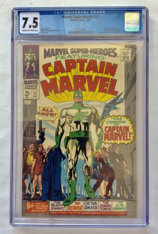 Marvel - Heroes Featuring Captain Marvel 12 Cgc Grade 7.  5 1st Captain Marve