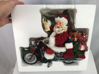 Dept 56 - Possible Dreams Clothtiques - Santa Shiny Red Sled - Motorcycle
