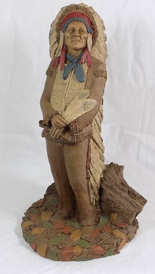 Tom Clark Chief Hollow Horn Bear Sioux Native American Indian Statue Sculpture