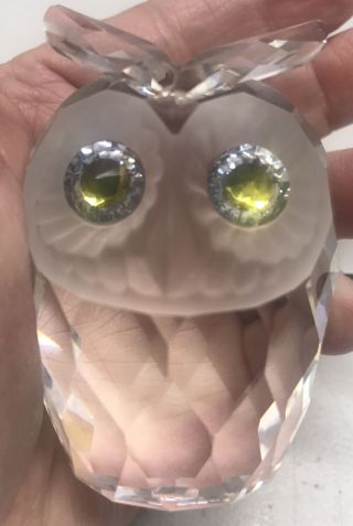 Swarovski Crystal Large Owl Retired 2.  75”