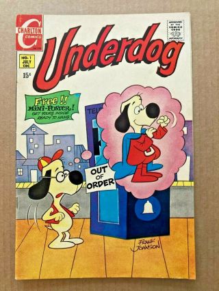 Charlton Comics Underdog Vo 1 1 July 1970 Vf,  Bronze Age Nr Cdc Look