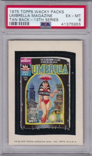 1975 Topps Wacky Packages Umbrella Mag (tb) Psa 6 Ex/mt Series 13 Packs Centered