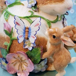 Fitz and Floyd “Garden Rhapsody” Musical Rabbit retired,  rare Easter Bunny 2